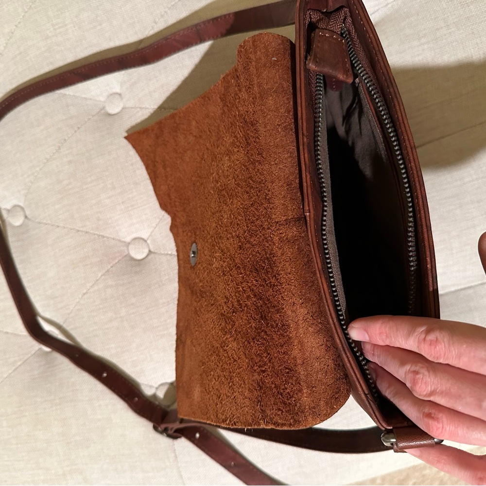 Ralph Lauren Double RL Rustic Brown Crossbody Bag - Picture 3 of 3